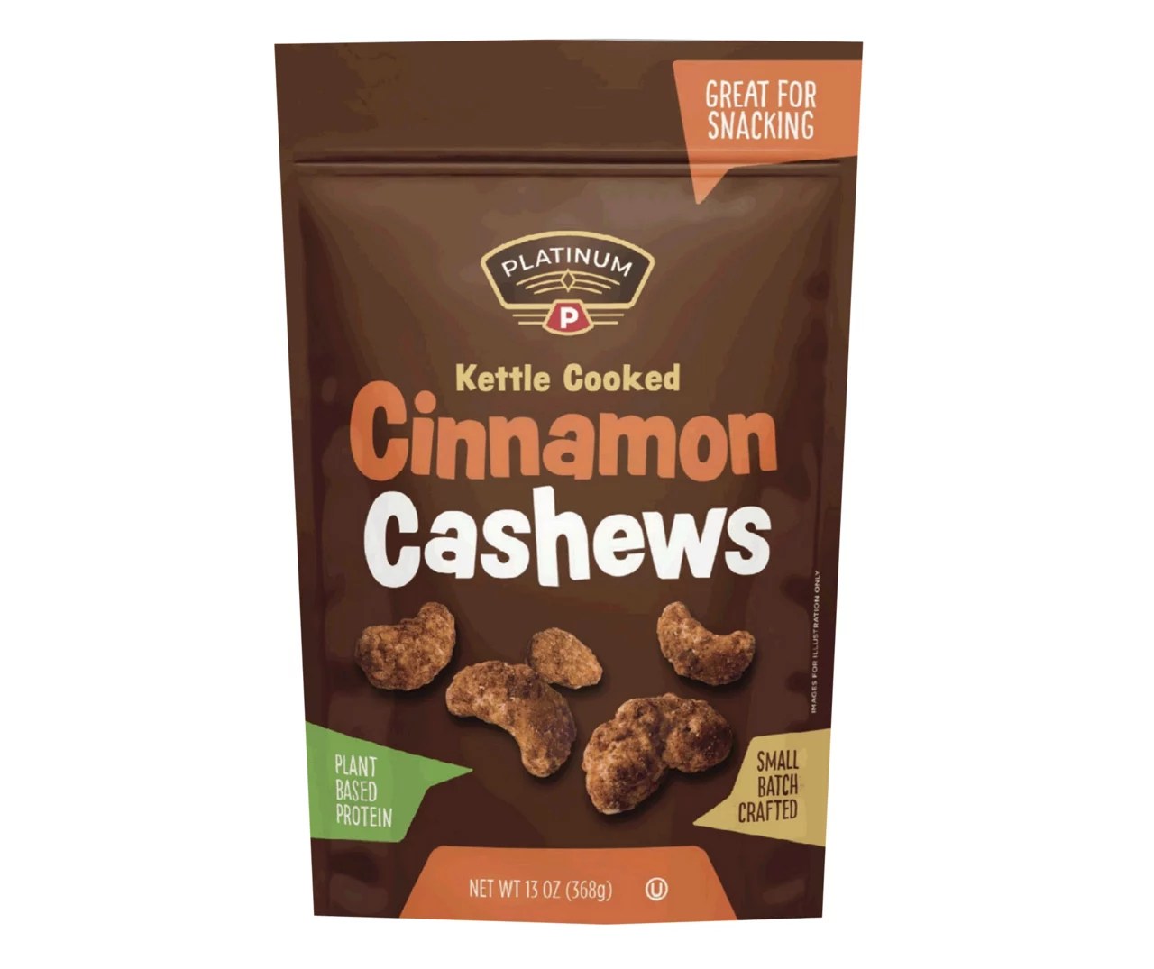 Platinum Kettle Cooked Cinnamon Cashews, 13 Oz. Big Lots