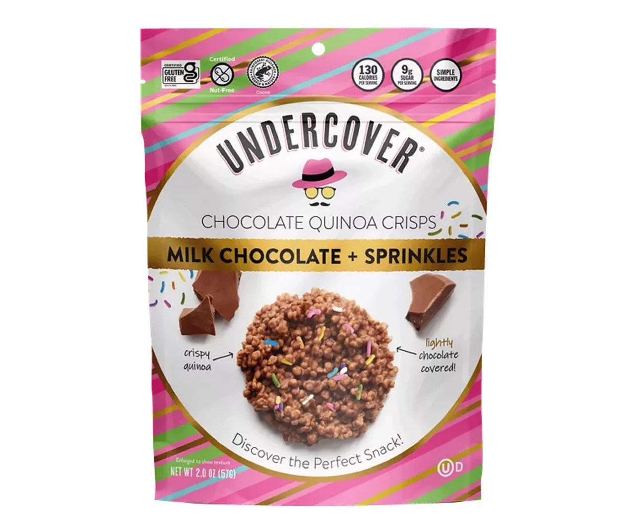 Undercover Undercover Milk Chocolate & Sprinkles Quinoa Crisps, 2 Oz