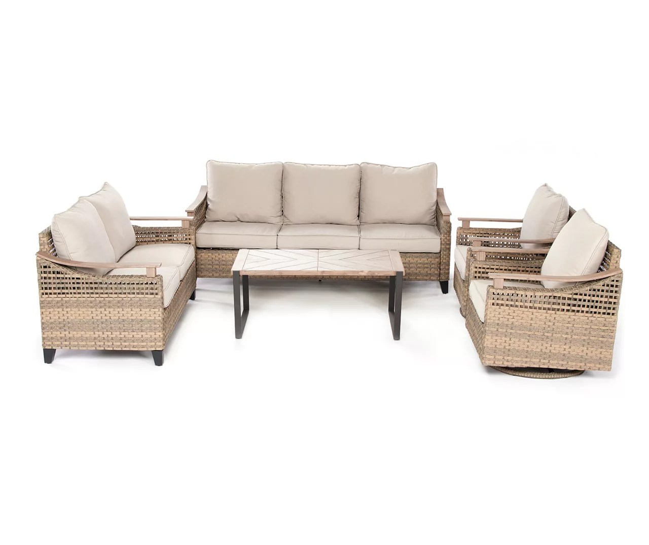 Broyhill San Marino 5-Piece Wicker Cushioned Patio Seating Collection