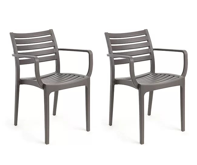 Dark Gray Stackable Outdoor Chairs, 2Pack Big Lots