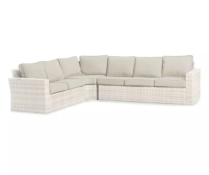 Broyhill Eagle Brooke Whitewash Wicker Cushioned Patio Sectional Big Lots