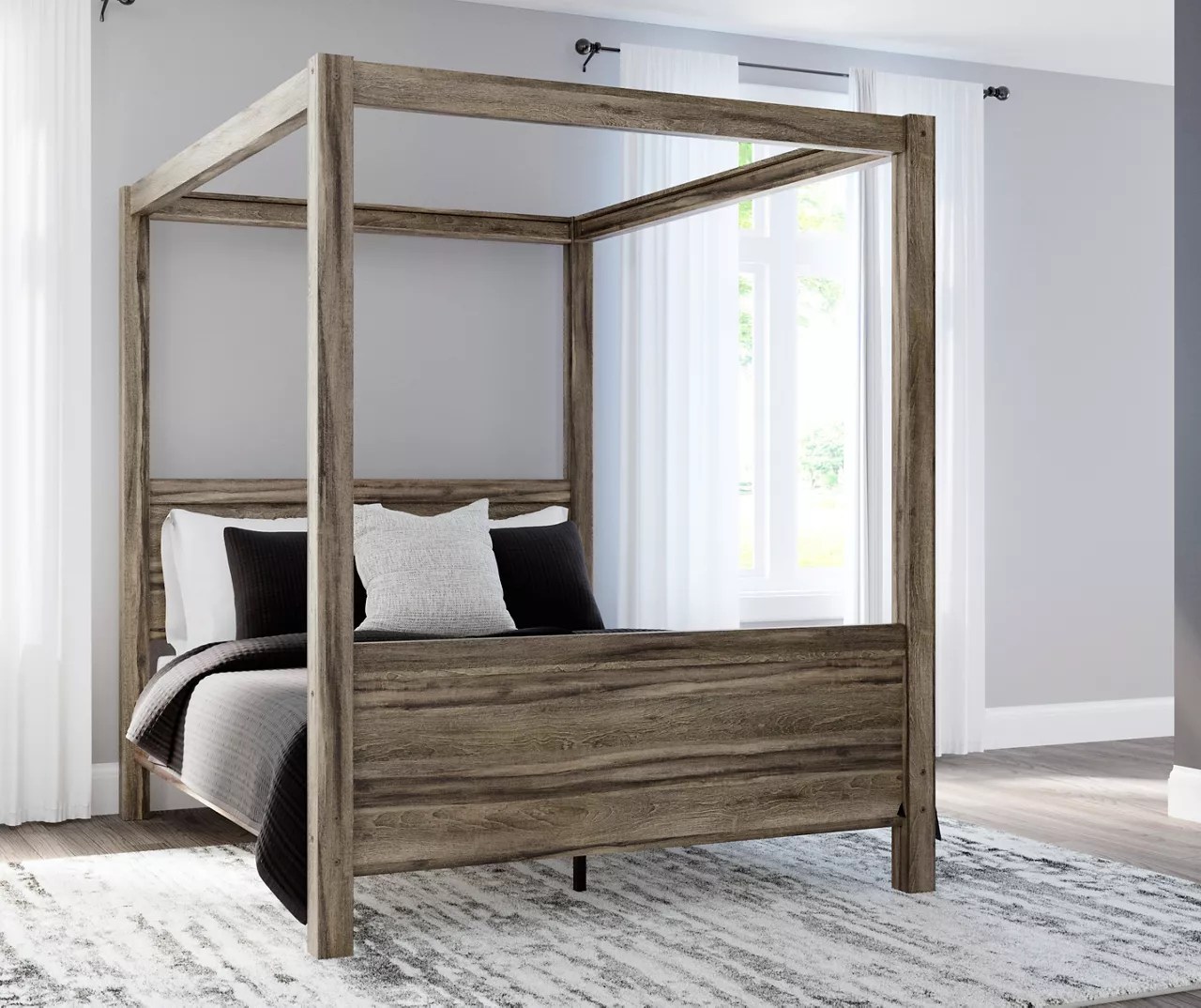 Signature Design By Ashley Shallifer Queen Canopy Bed | Big Lots