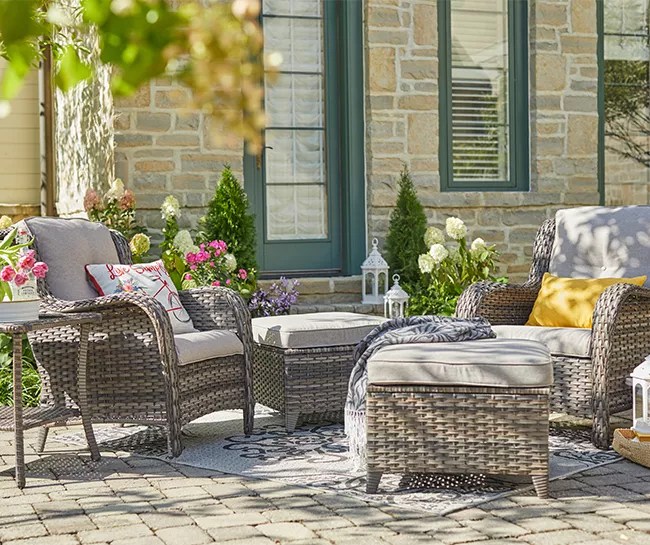 Real Living Oakmont Gray 5Piece Cushioned Patio Chat Set Big Lots
