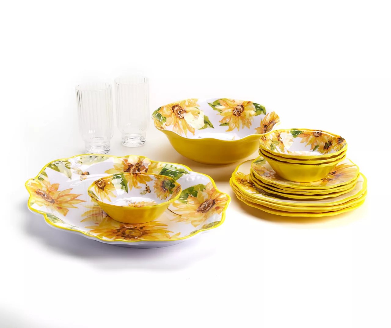 Sunflower & Bee Melamine Outdoor Dinnerware Collection Big Lots