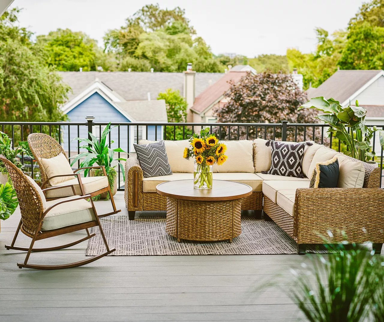 Laurel Terrace 4Piece Wicker Cushioned Patio Seating Collection Big Lots