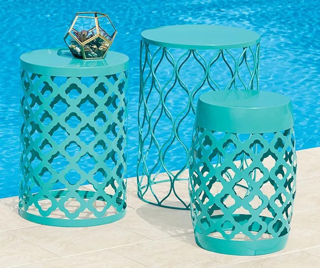 Aqua Outdoor Drum Table Collection Big Lots
