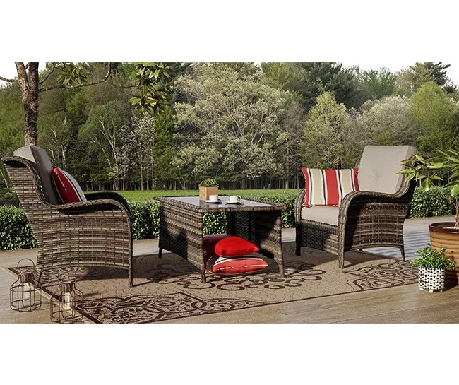 Real Living Oakmont Small Space Patio Seating Chairs & Coffee Table Set