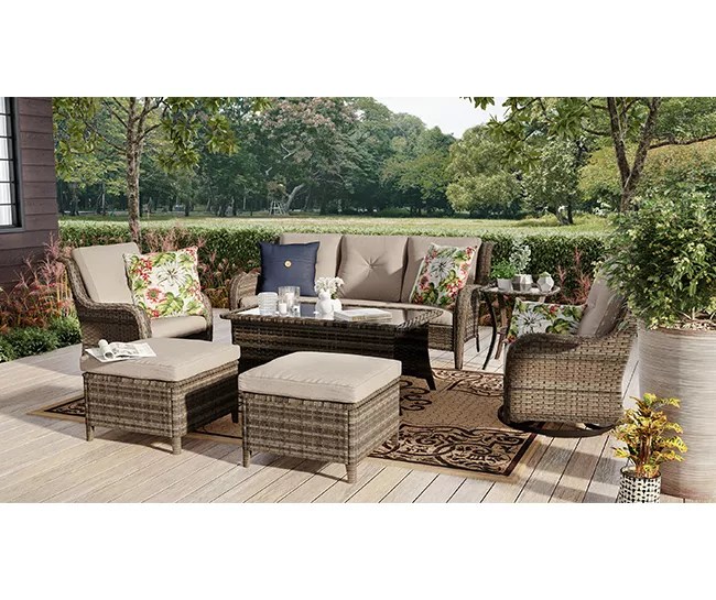 Real Living Oakmont Large Space Patio Seating Sofa, Gliders & Coffee