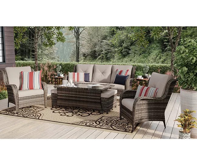 Real Living Oakmont Large Space Patio Seating Sofa, Chairs & Coffee