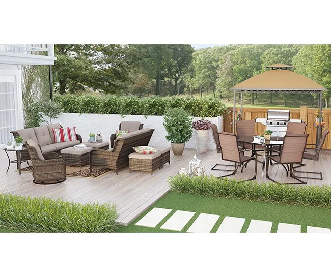 Real Living Oakmont Extra Large Space Patio Seating & Aspen Dining Set