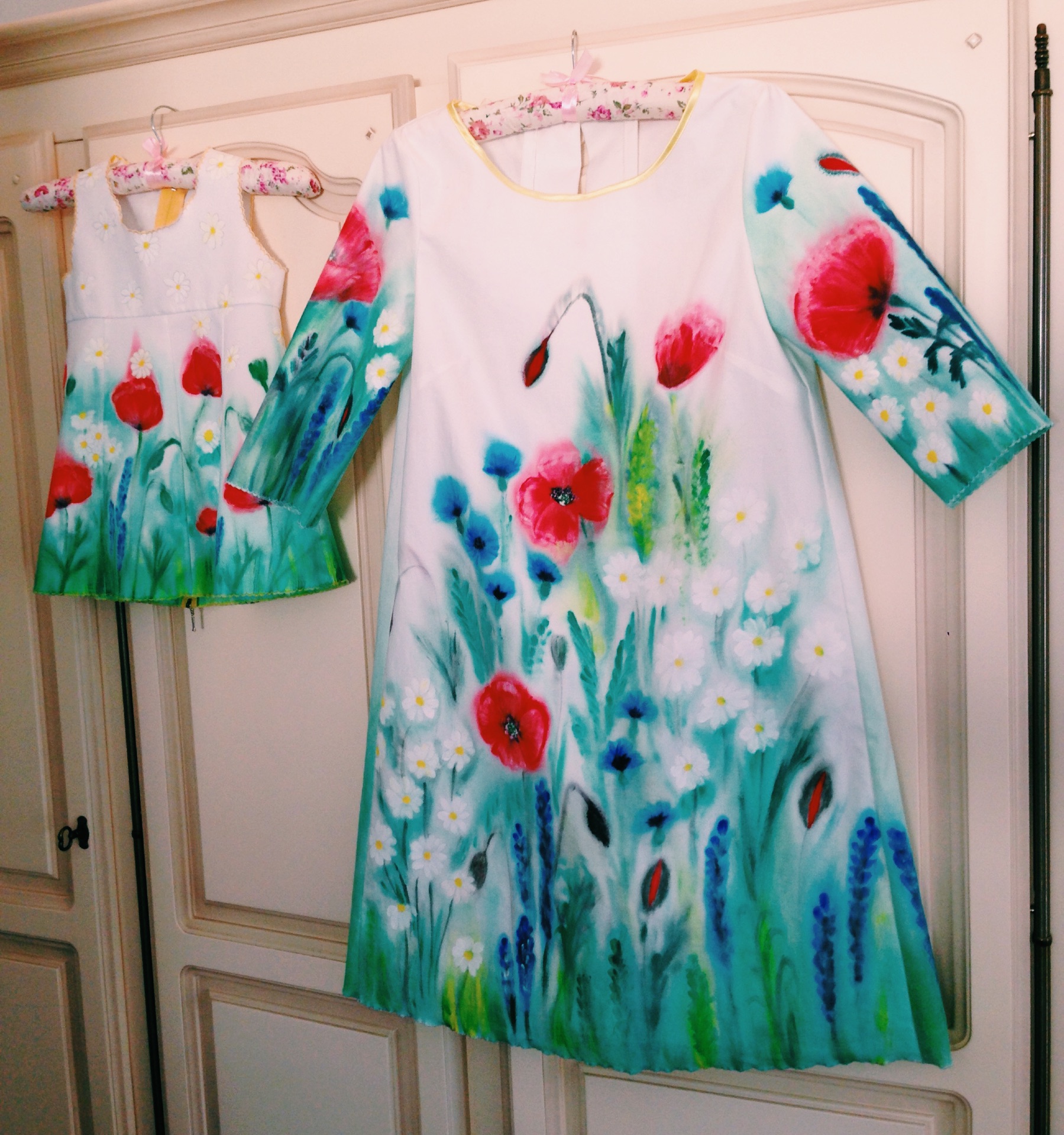 Hand painted A line dresses Sewing Projects