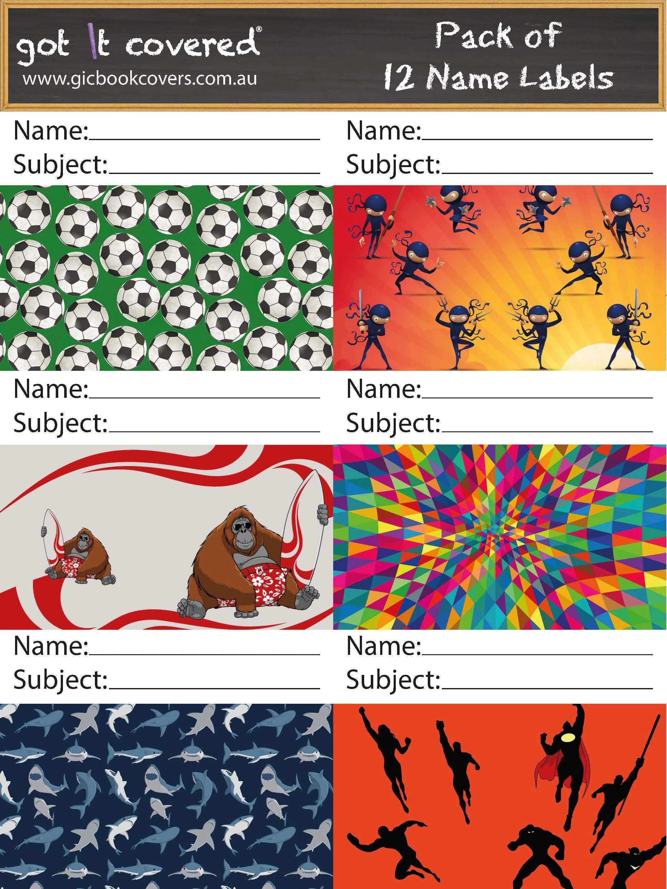 Name Labels School Supplies Got It Covered Australia