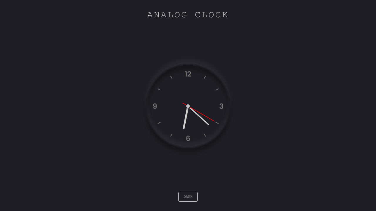 CodePen Analog Clock Dark/Light theme