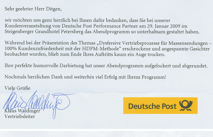 Referenzen des BusinessKabarettisten