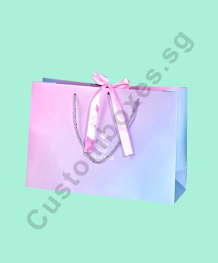 Custom Paper Bags with Middle Ribbons [Singapore]
