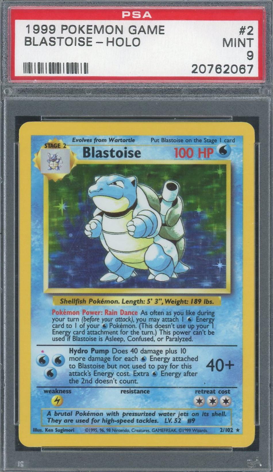1999 Pokemon Base Set Blastoise 2/102 PSA 9 *2067 (Reed Buy) DA Card World