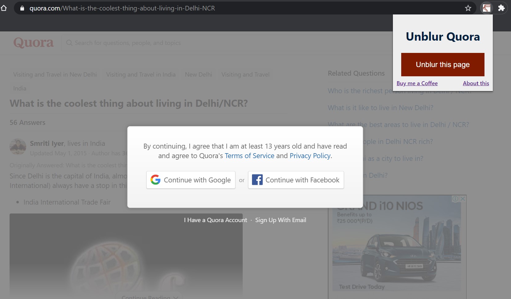 UnBlur Quora Devfolio