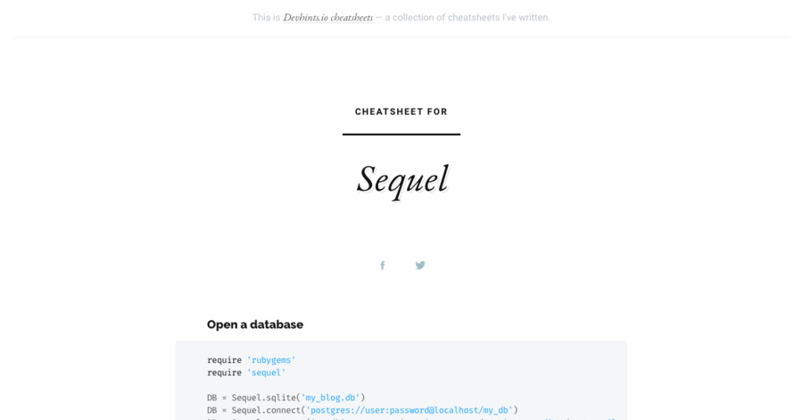 Sequel cheatsheet
