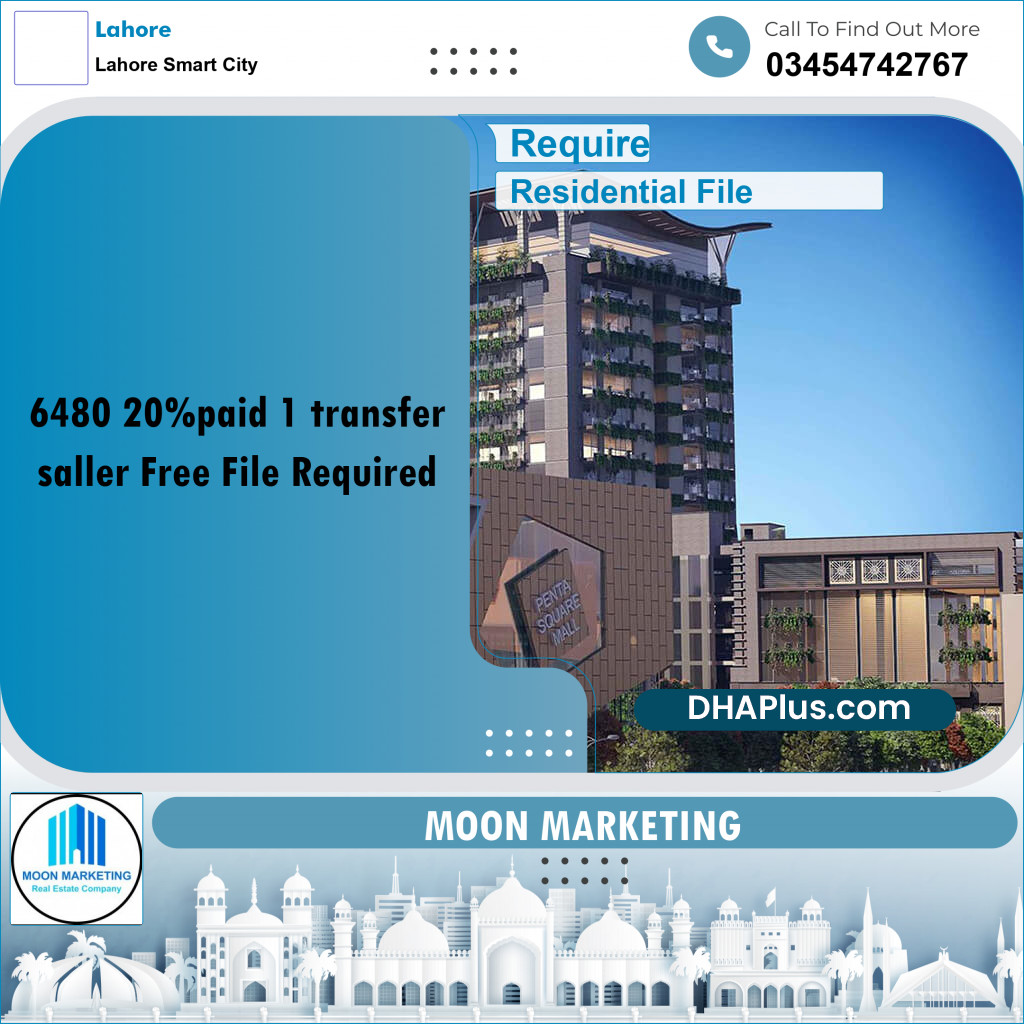 6480 Kanal Required Residential File in Lahore Smart City, Lahore (DP