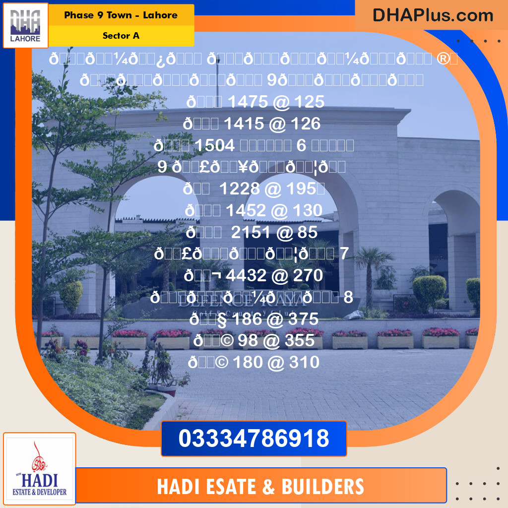 5 Marla Residential Plot for Sale in Sector A Phase 9 Town, Lahore