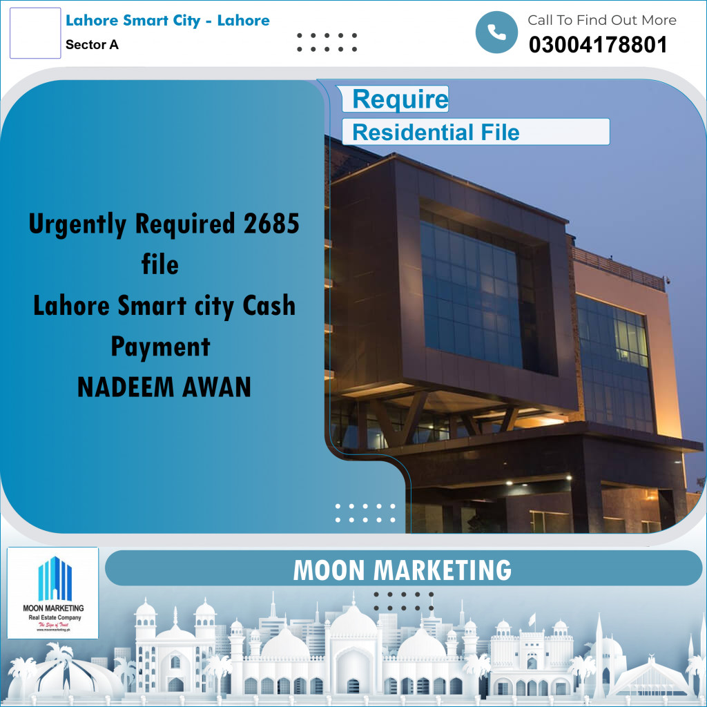 5 Marla Required Residential File in Sector A Lahore Smart City