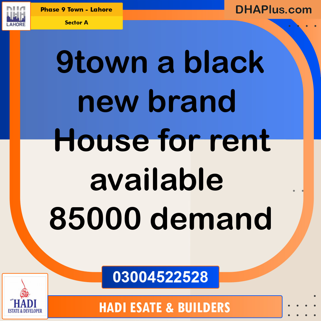 Residential House for Rent in Sector A Phase 9 Town, Lahore (DP