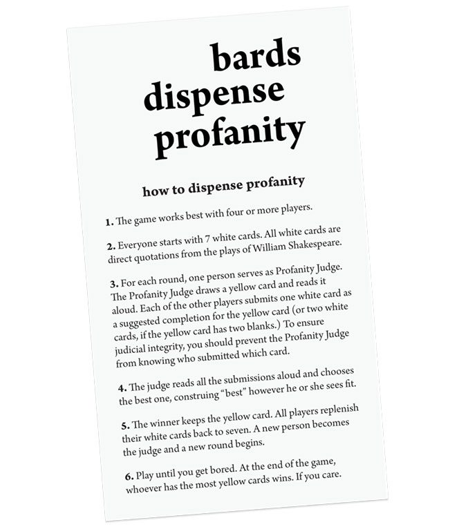 Play This Card Game for FoulMouthed Shakespeare Fans D Magazine