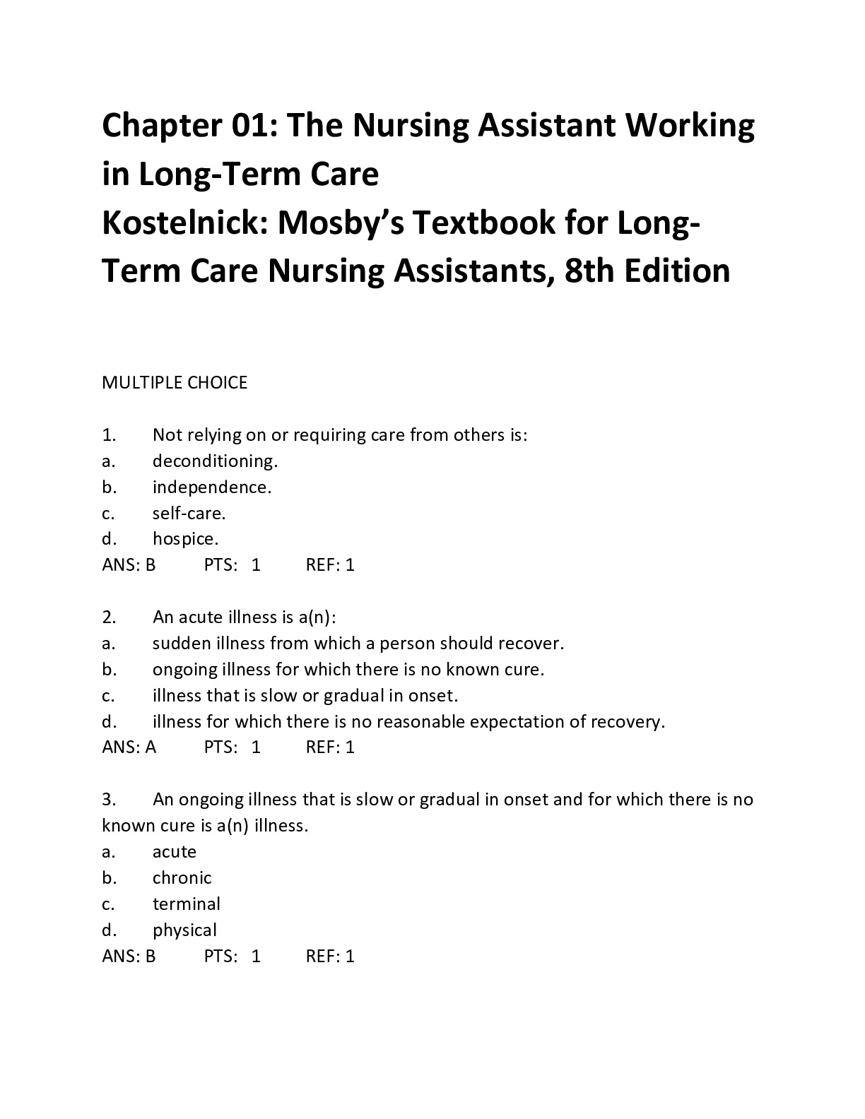 MOSBY’S Textbook for Nursing Assistants 7th Edition 2024 - DocMerit