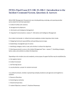 FEMA Final Exam ICS 100: IS-100.C: Introduction to the Incident Command