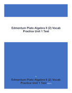 Edmentum Plato Algebra II (2) Vocab Practice Unit 1 Test with answers
