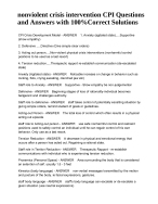 nonviolent crisis intervention CPI Questions and Answers with 100