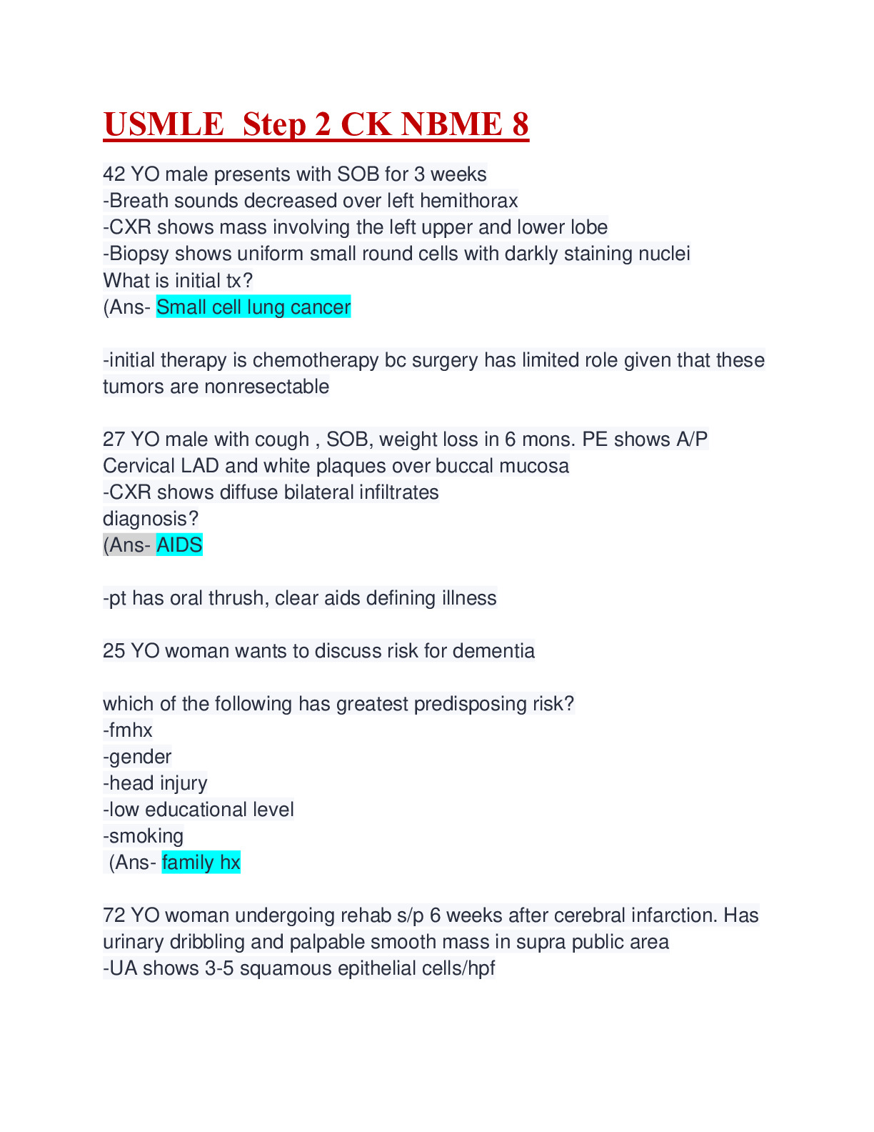 USMLE STEP 1: USMLE STEP 2: USMLE STEP 3:Step 2 CK NBME 8:USMLE Package