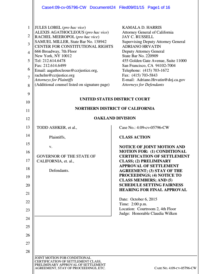 California's solitary settlement Documents Los Angeles Times