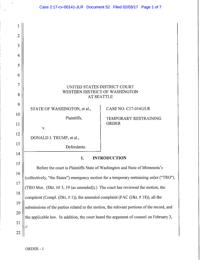 The legal fight over Trump's executive order Friday, Feb. 3 National