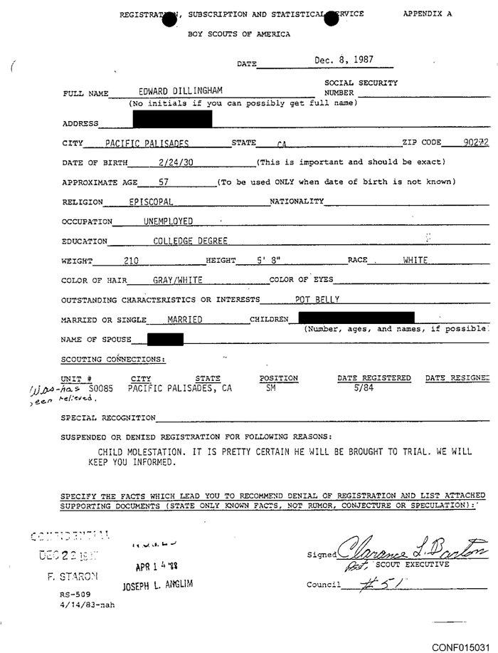 Inside the 'perversion files' Edward Dillingham Documents Los