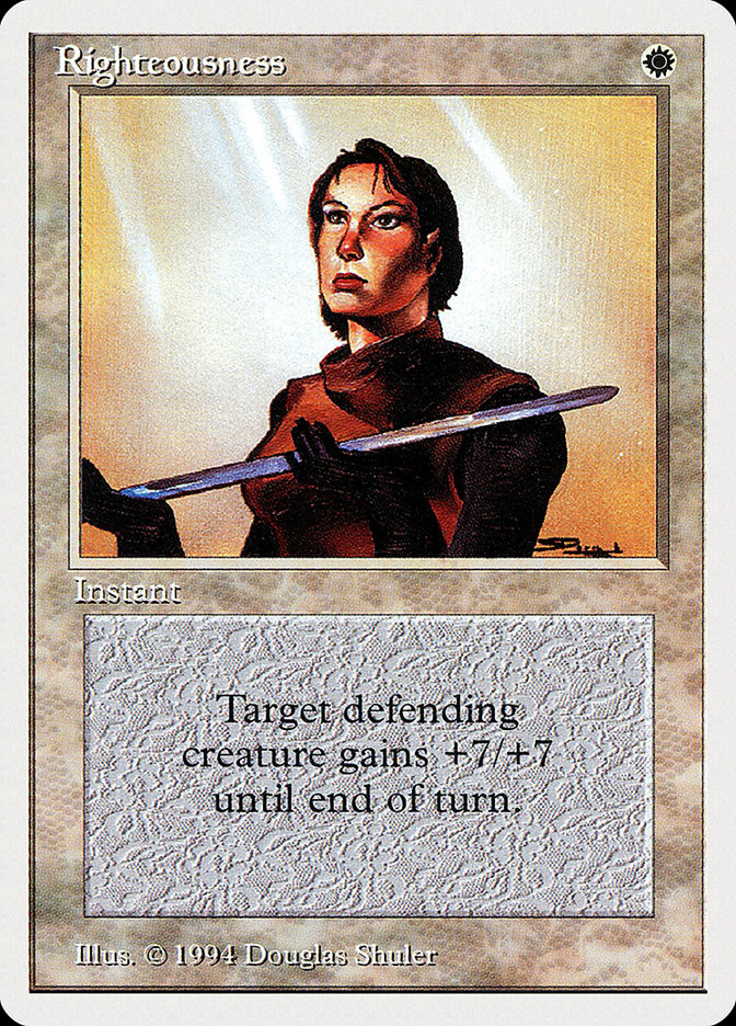 Righteousness Printings, Prices, and Variations mtg