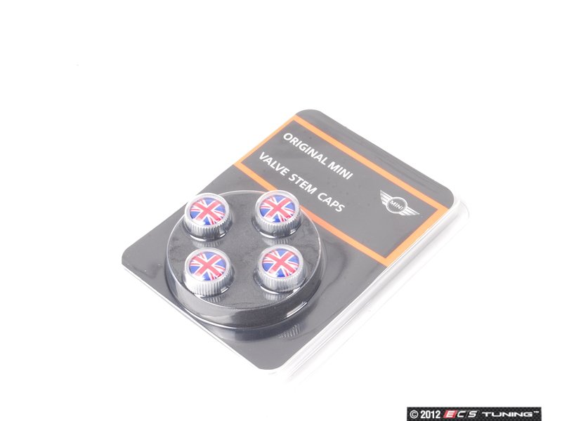 Genuine MINI 36110429946 Union Jack Logo Valve Stem Caps Set Priced As Set (36110429946)