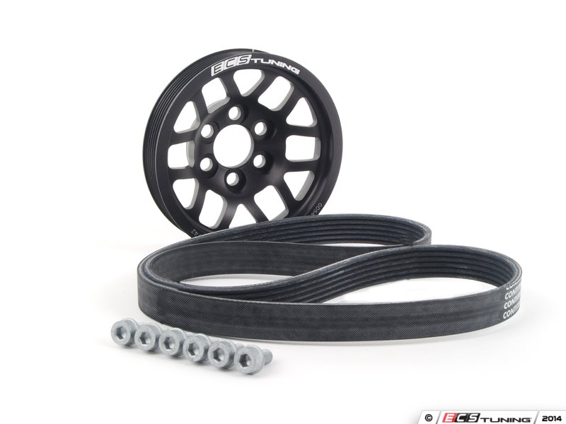 ECS 06F198001BLK Lightweight Underdrive Crank Pulley Kit Black