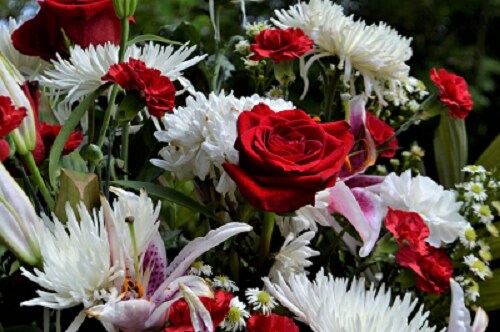 Here is a site with some other funeral arrangement specifics on long and low flower arrangements are very popular in funeral homes. Celebrate Their Life Four Types Of Funeral Floral Arrangements