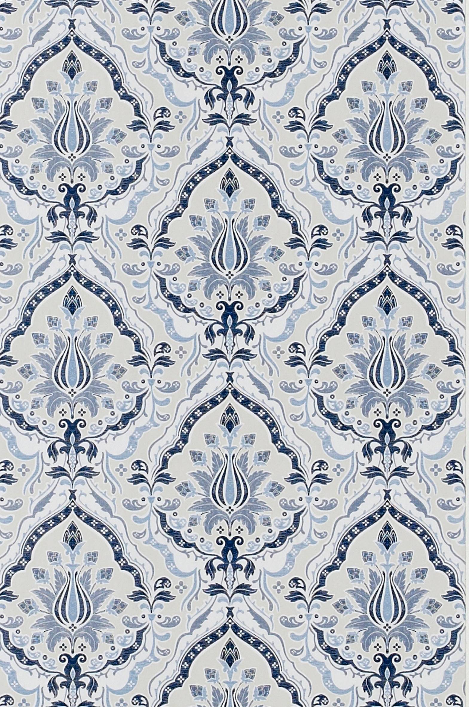 Ellos Tapet Blå Wallpaper by ellos Tapet Belva Blå Blå Mønstrete tapeter ellos