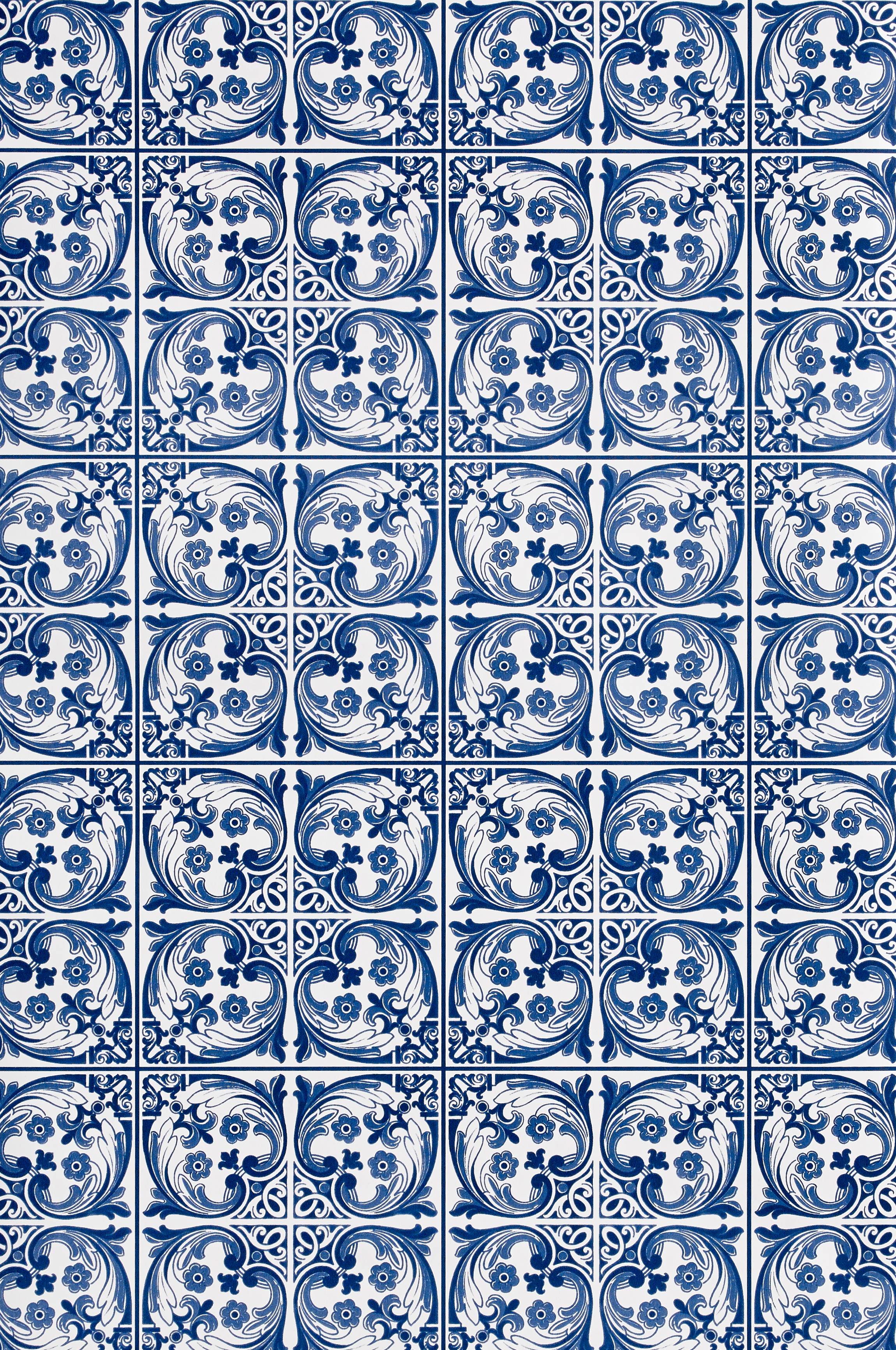 Blå Mönstrade Tapeter Wallpaper by ellos Tapet Cordia Blå Mönstrade tapeter Ellos.se