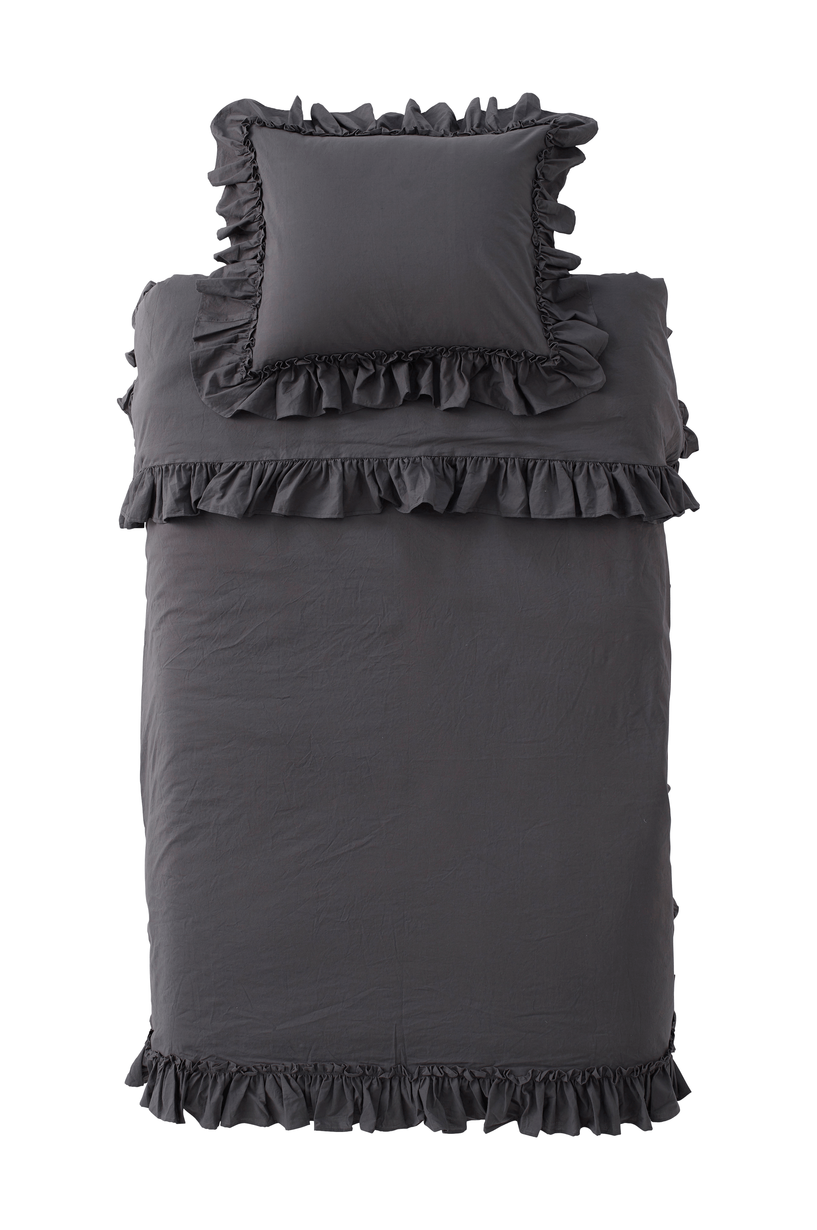 påslakan med volang Ellos Home Påslakanset Juliette Frill, 2 Eller 3 Delar - Grå - Påslakanset | Ellos