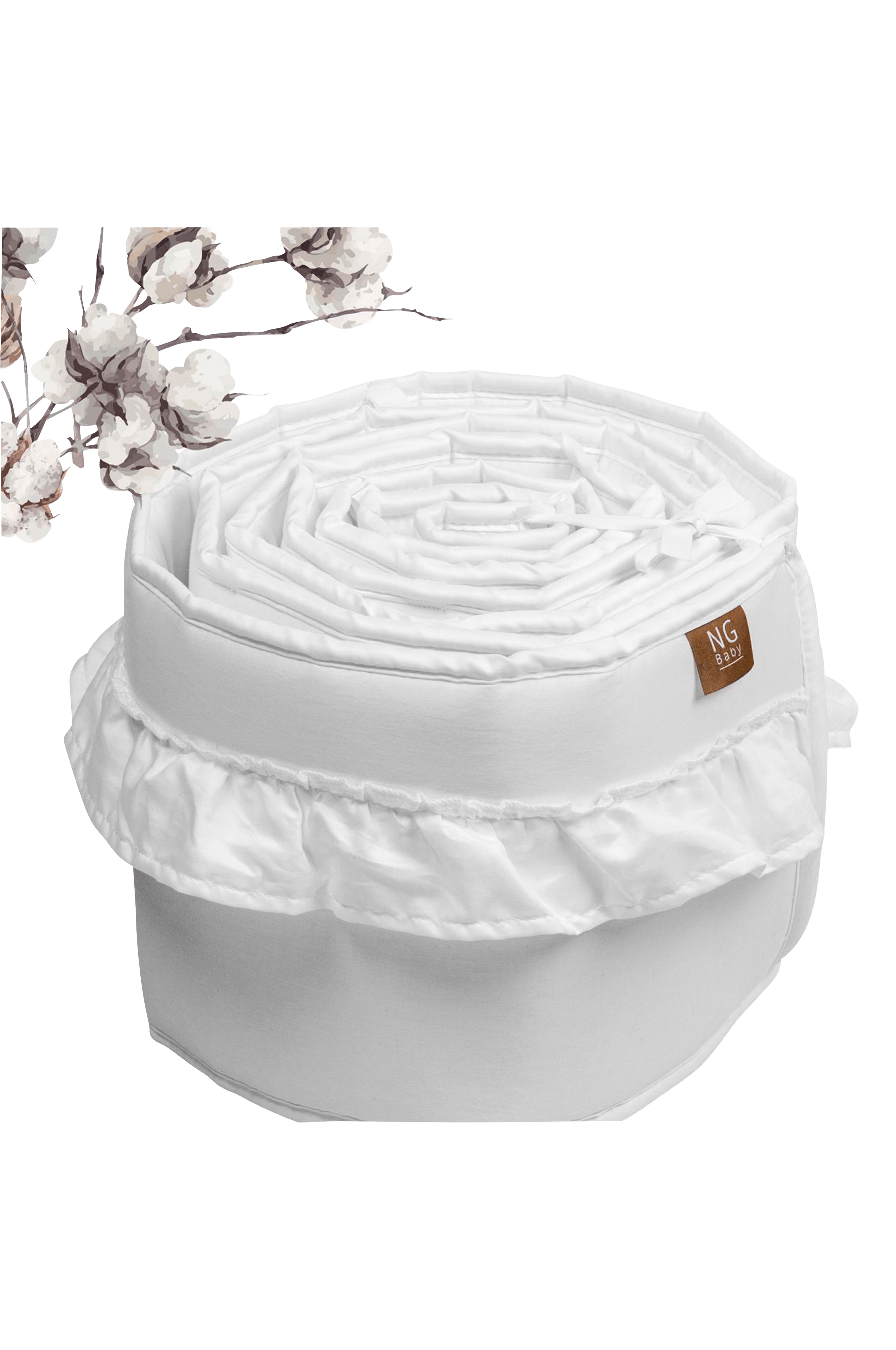 Spjälskydd Bedside Crib Volang Ekologisk Vit Barnrum Homeroom