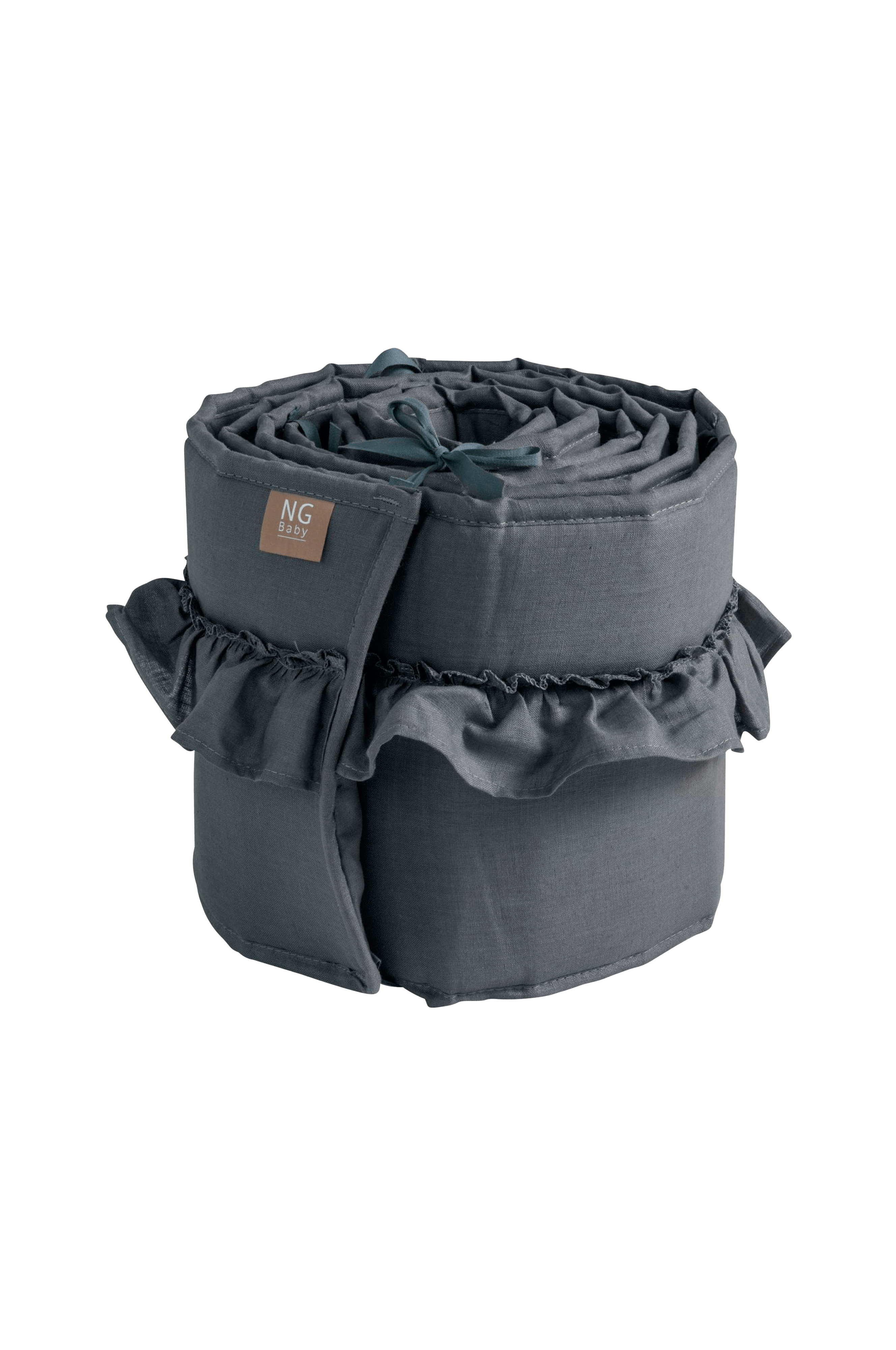 Ellos Spjälsäng NG Baby Spjälskydd Spjälsäng Volang Graphite Grey Barnpåslakan