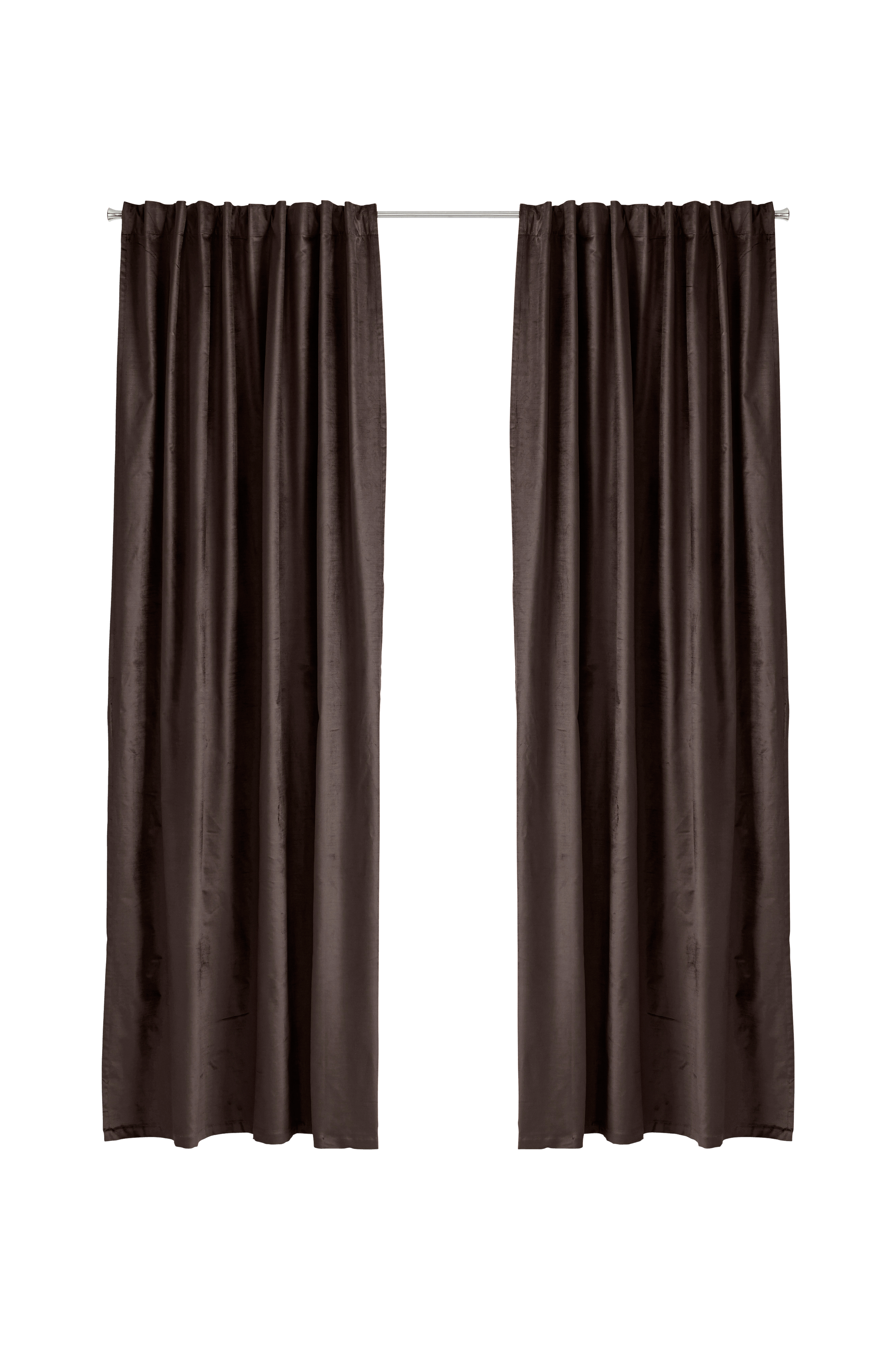 Ellos Veckbandslängd Ellos Home Veckbandslängd Leona i sammet 2pack Brun