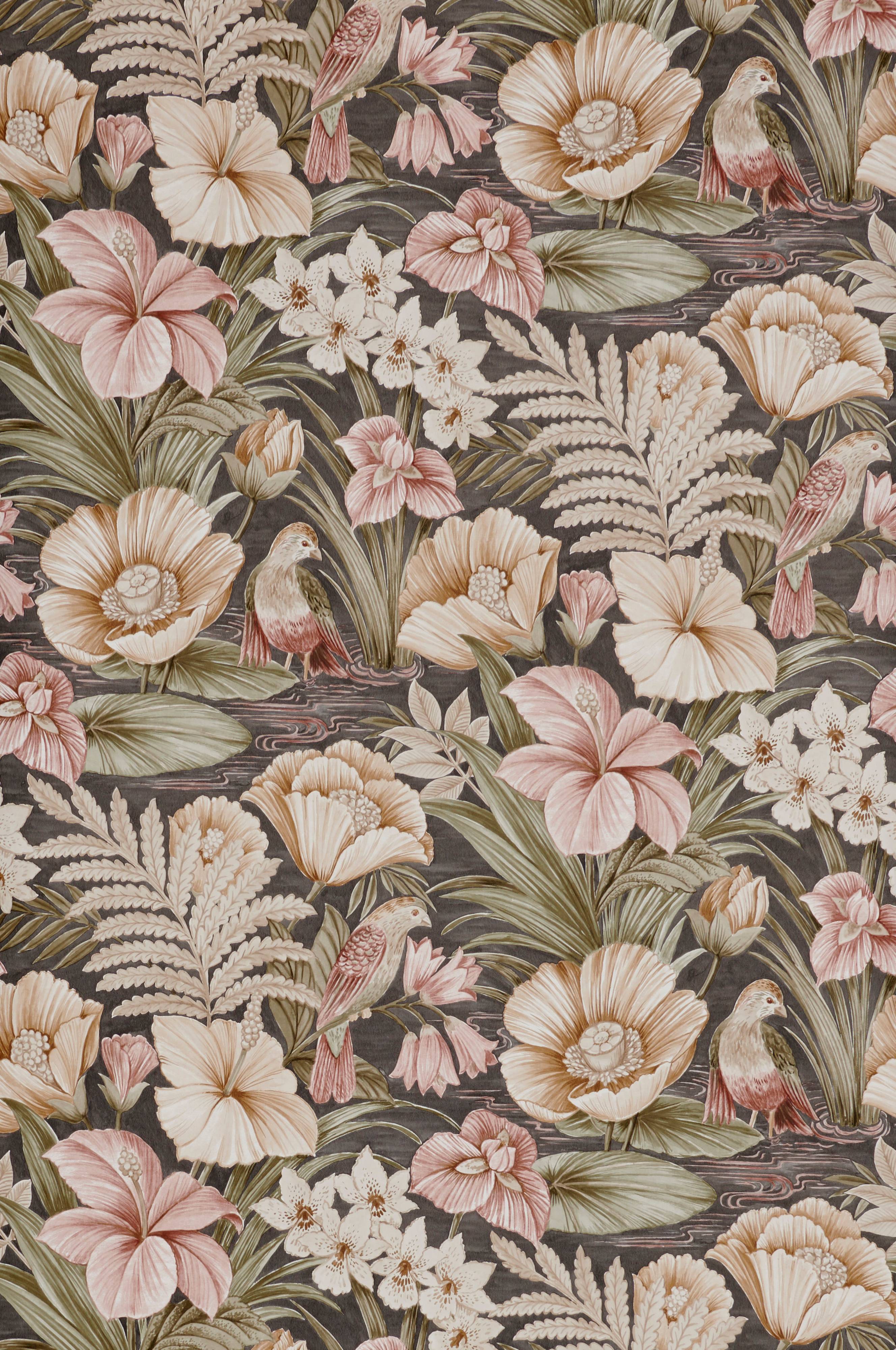 Wallpaper by ellos Tapet Shelley Brun Mönstrade