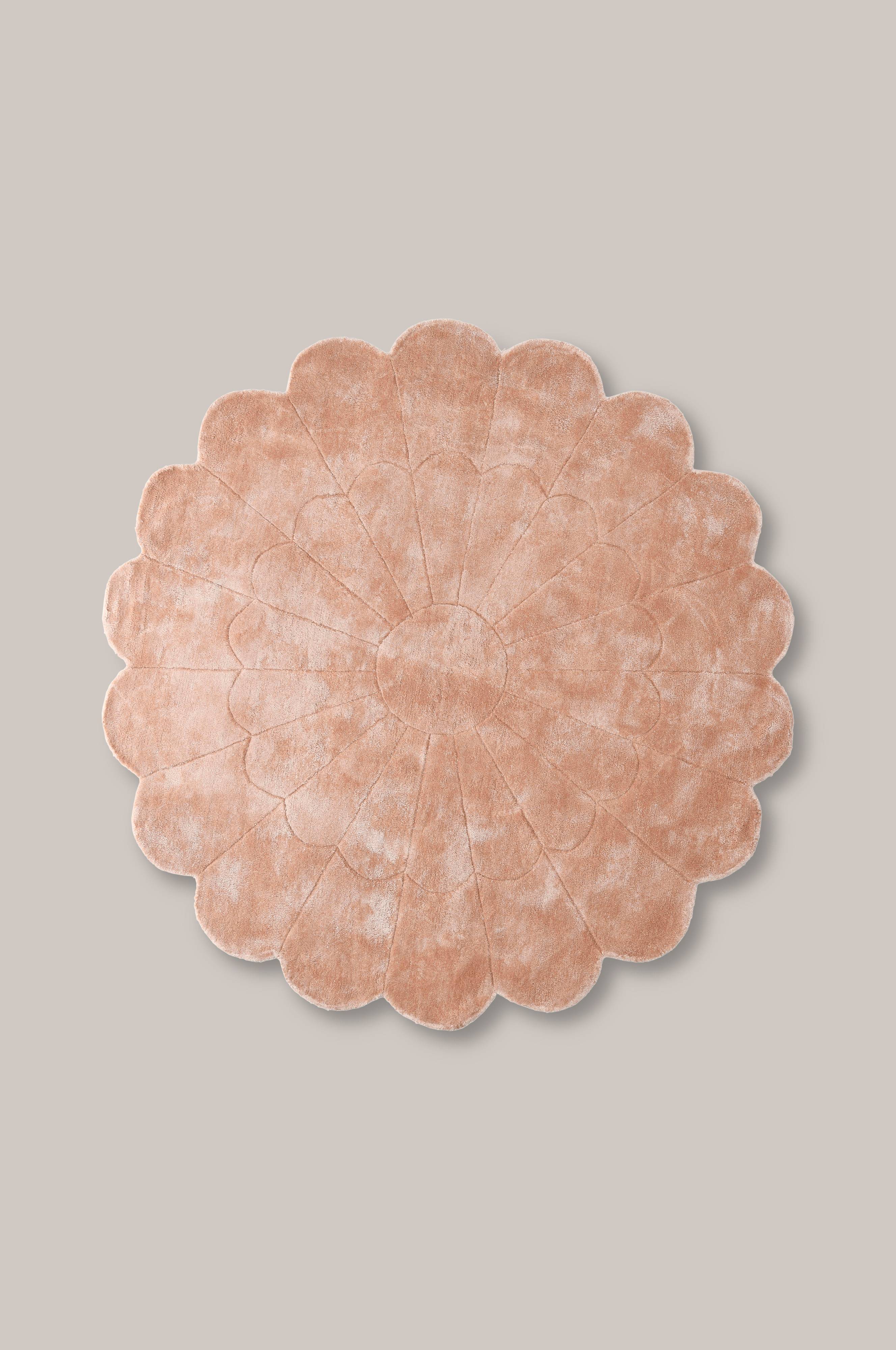 Ellos Viskosmatta Staycation Viskosmatta Flower Rosa Slätvävda mattor Ellos.se