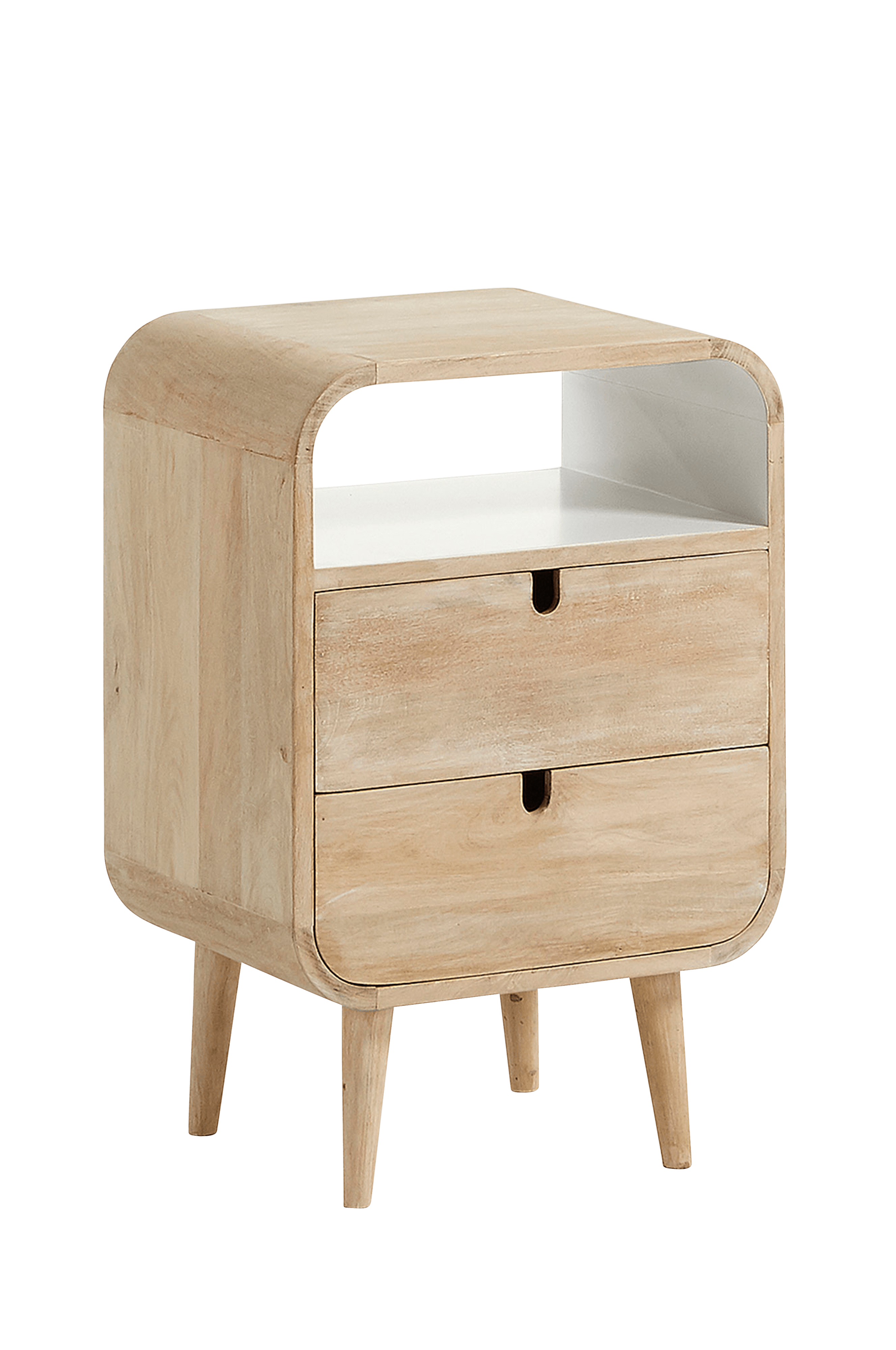 Hemmagjort Sängbord Kave Home Sängbord GERALD 40x60 mangoträ/vit Natur Hem & inredning