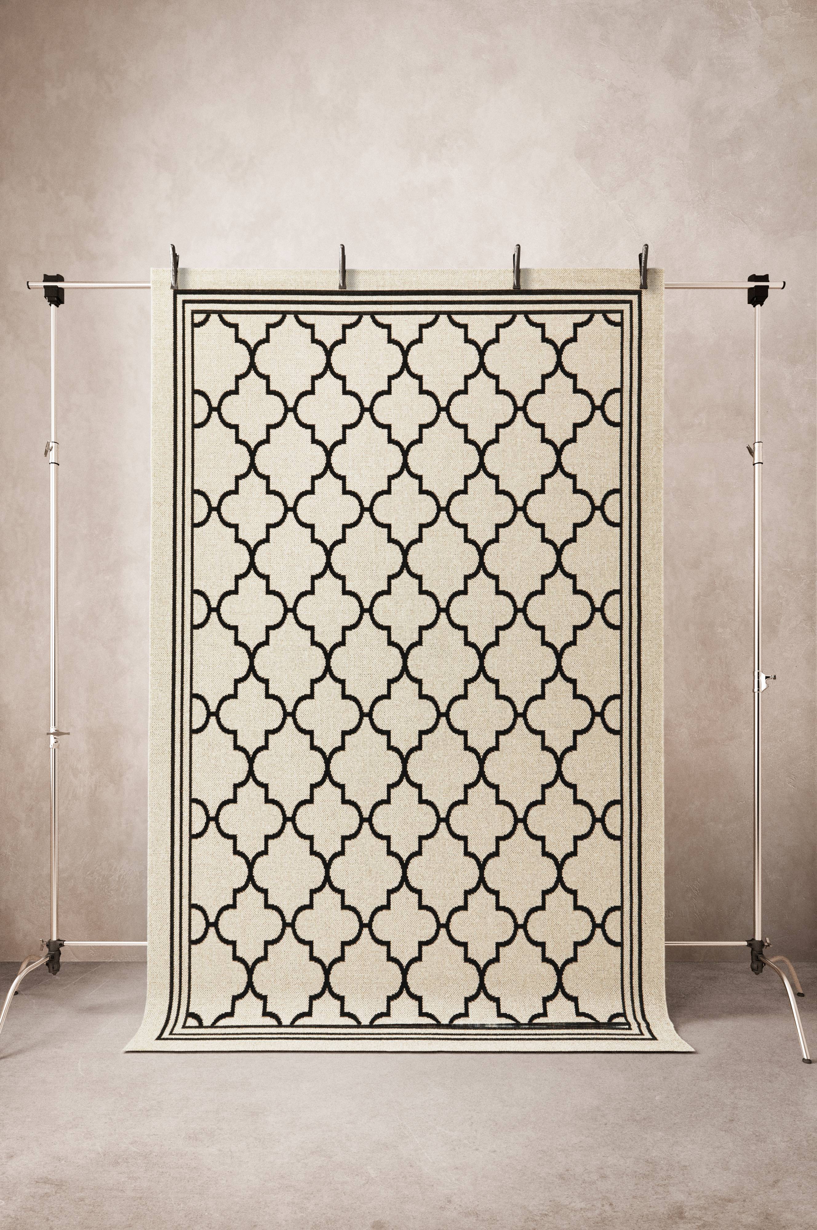 NICOLAH Flach gewebter Teppich 240 x 330 cm Schwarz Teppiche Jotex