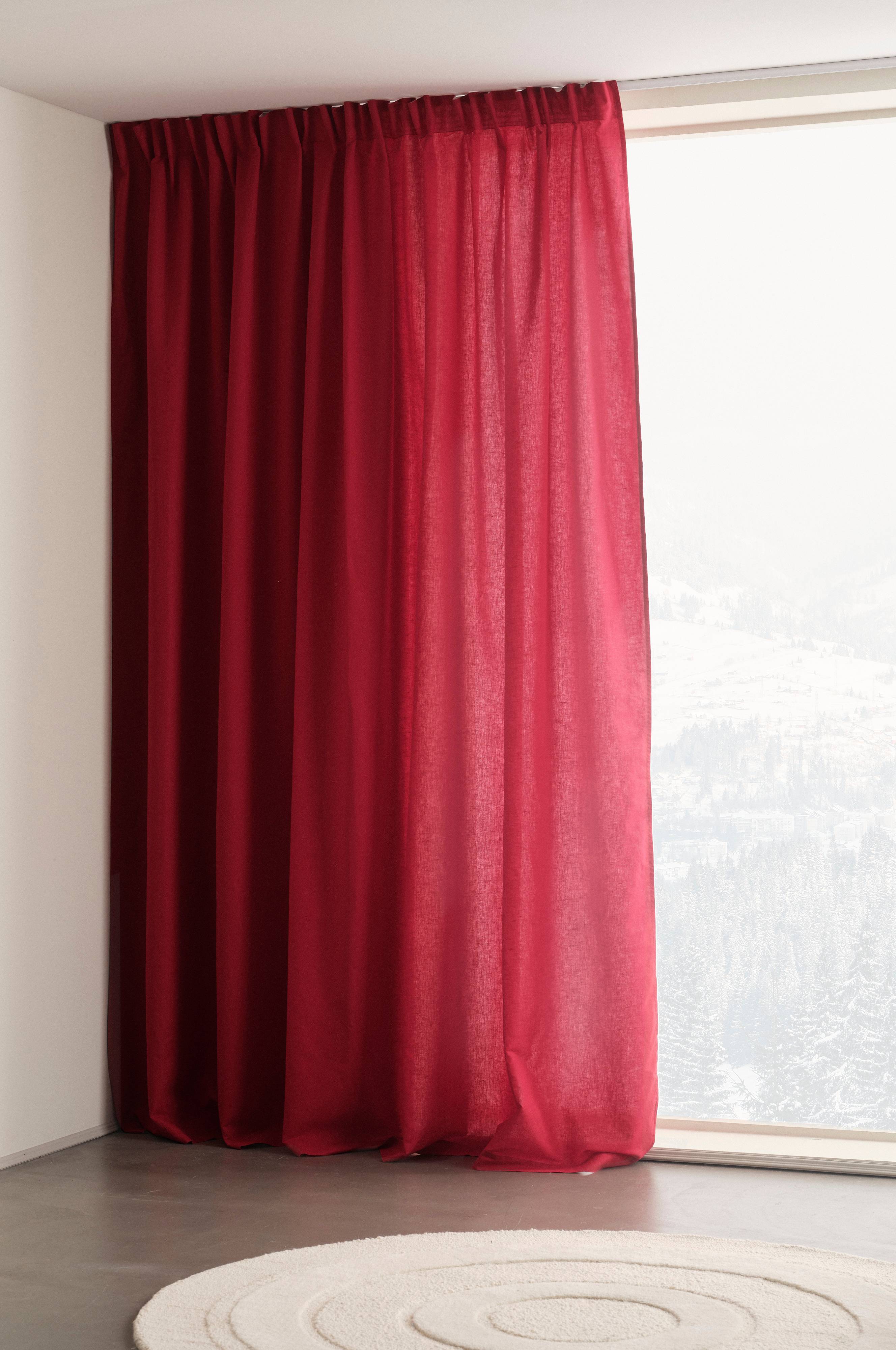 KIT lingardin 1lengde ekstra bred Rød Gardiner Jotex